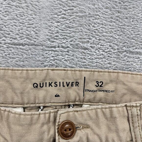 Quiksilver Chino Pants Mens 32x30 Straight Tapered Fit Flat Front Skateboard - Picture 3 of 11